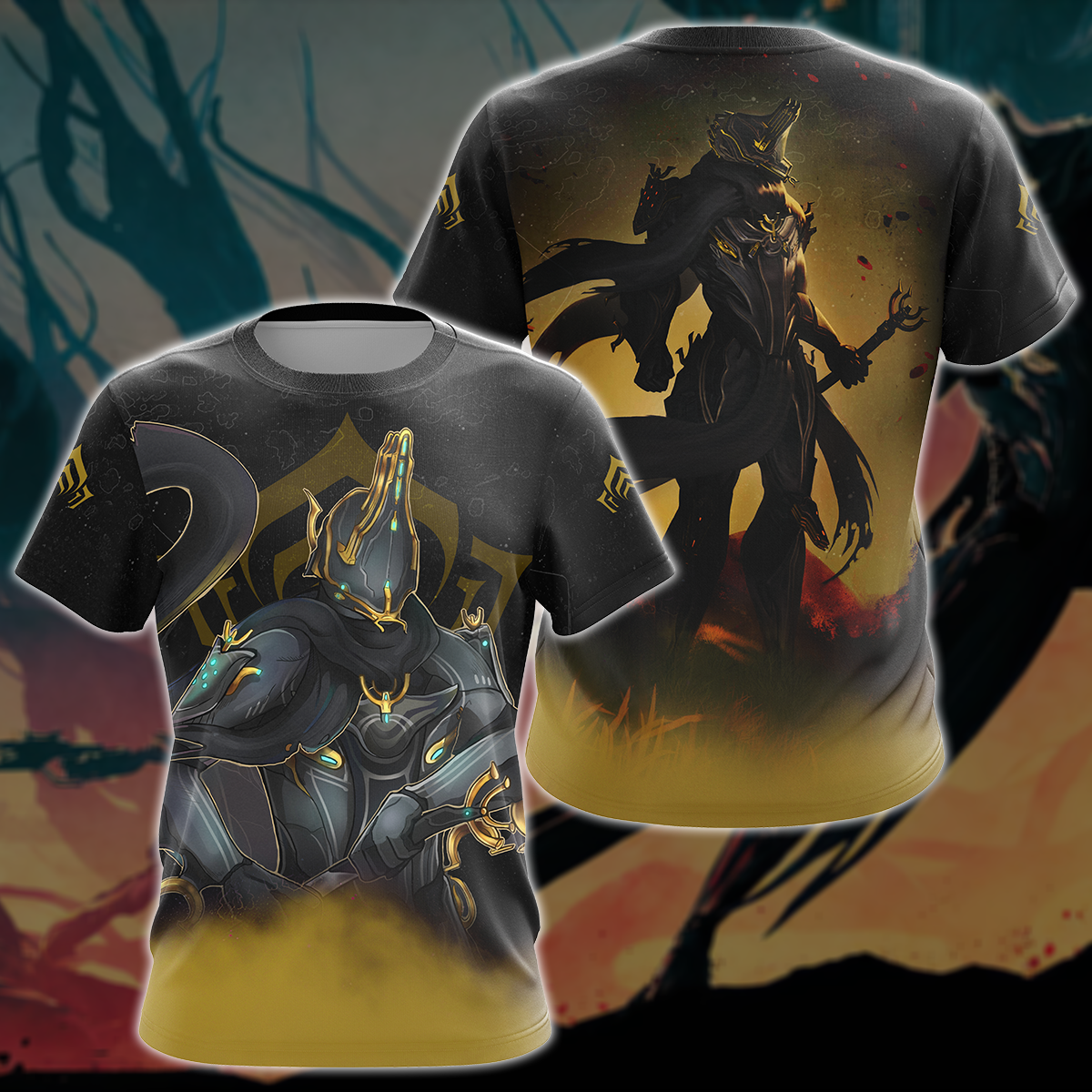 Warframe Video Game All Over Printed T-shirt Tank Top Zip Hoodie Pullover Hoodie Hawaiian Shirt Beach Shorts Joggers T-shirt S