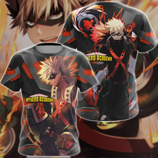 My Hero Academia Bakugou 3D All Over Print T-shirt Tank Top Zip Hoodie Pullover Hoodie Hawaiian Shirt Beach Shorts Jogger T-shirt S
