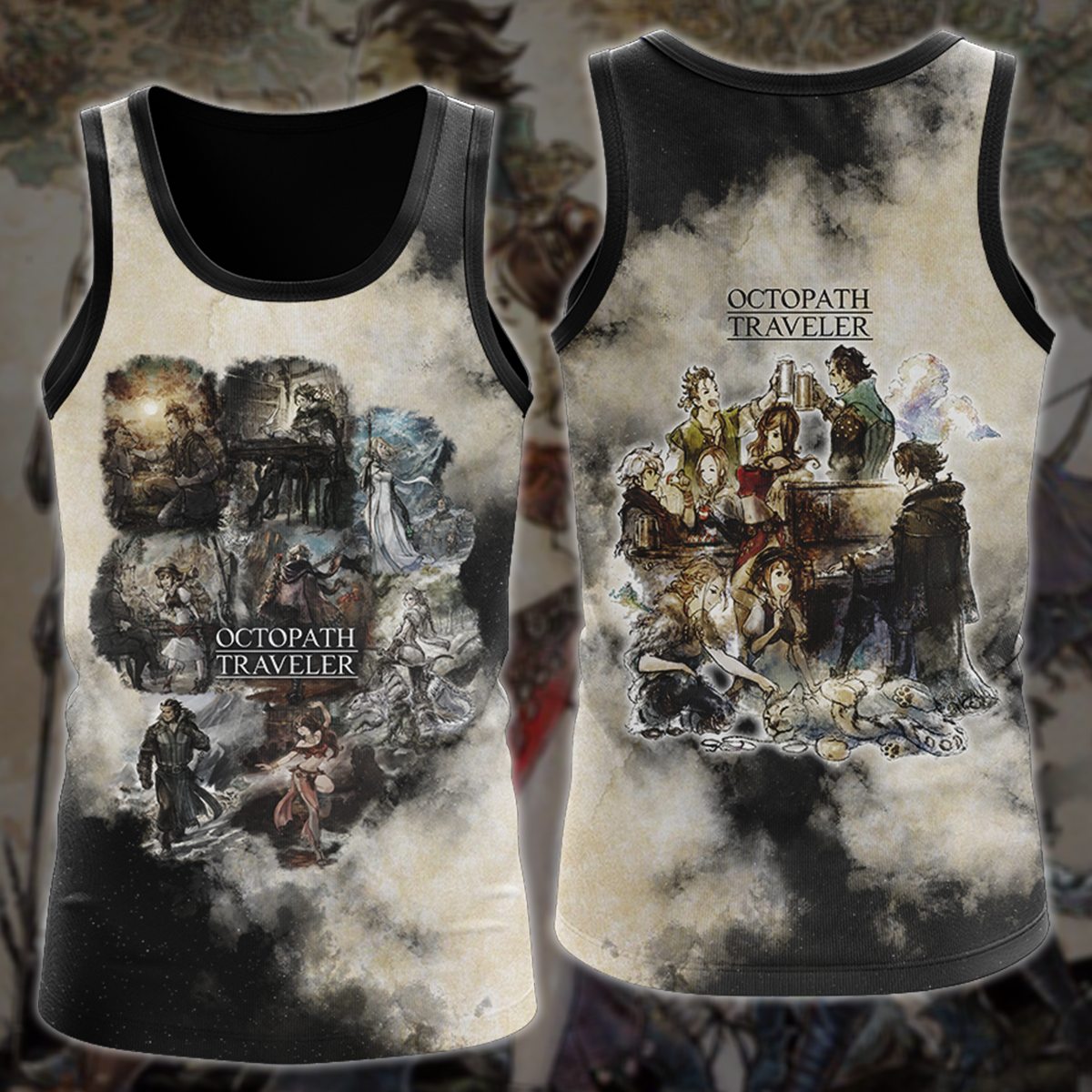 Octopath Traveler Video Game 3D All Over Printed T-shirt Tank Top Zip Hoodie Pullover Hoodie Hawaiian Shirt Beach Shorts Jogger Tank Top S