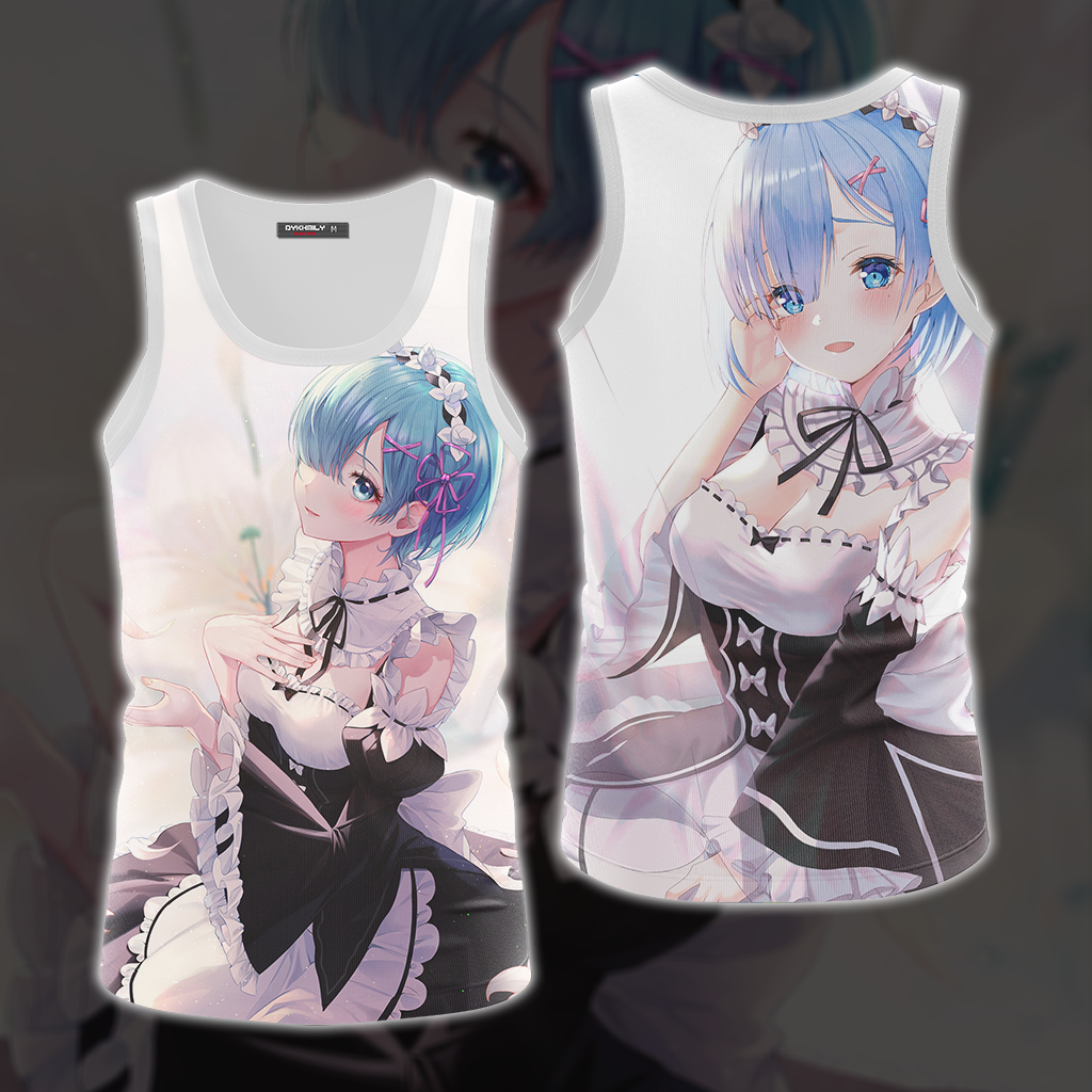 Rem Re:Zero All Over Print T-shirt Tank Top Zip Hoodie Pullover Hoodie Tank Top S