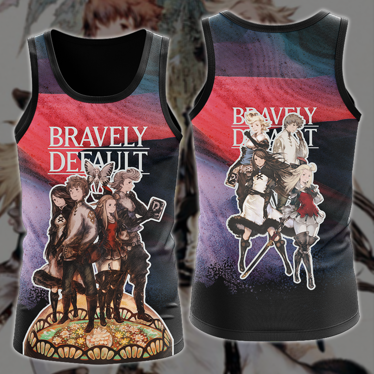 Bravely Default Video Game 3D All Over Printed T-shirt Tank Top Zip Hoodie Pullover Hoodie Hawaiian Shirt Beach Shorts Jogger Tank Top S