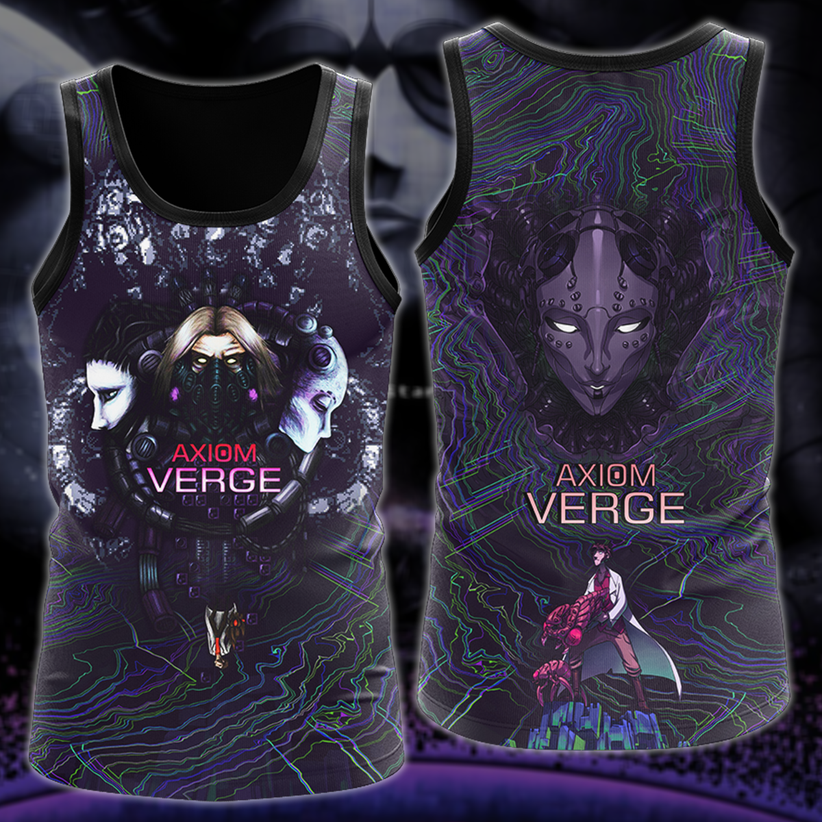 Axiom Verge Video Game 3D All Over Printed T-shirt Tank Top Zip Hoodie Pullover Hoodie Hawaiian Shirt Beach Shorts Jogger Tank Top S