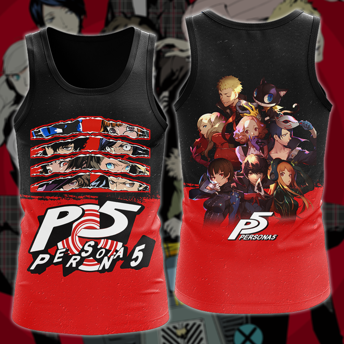 Persona V Video Game 3D All Over Printed T-shirt Tank Top Zip Hoodie Pullover Hoodie Hawaiian Shirt Beach Shorts Jogger Tank Top S