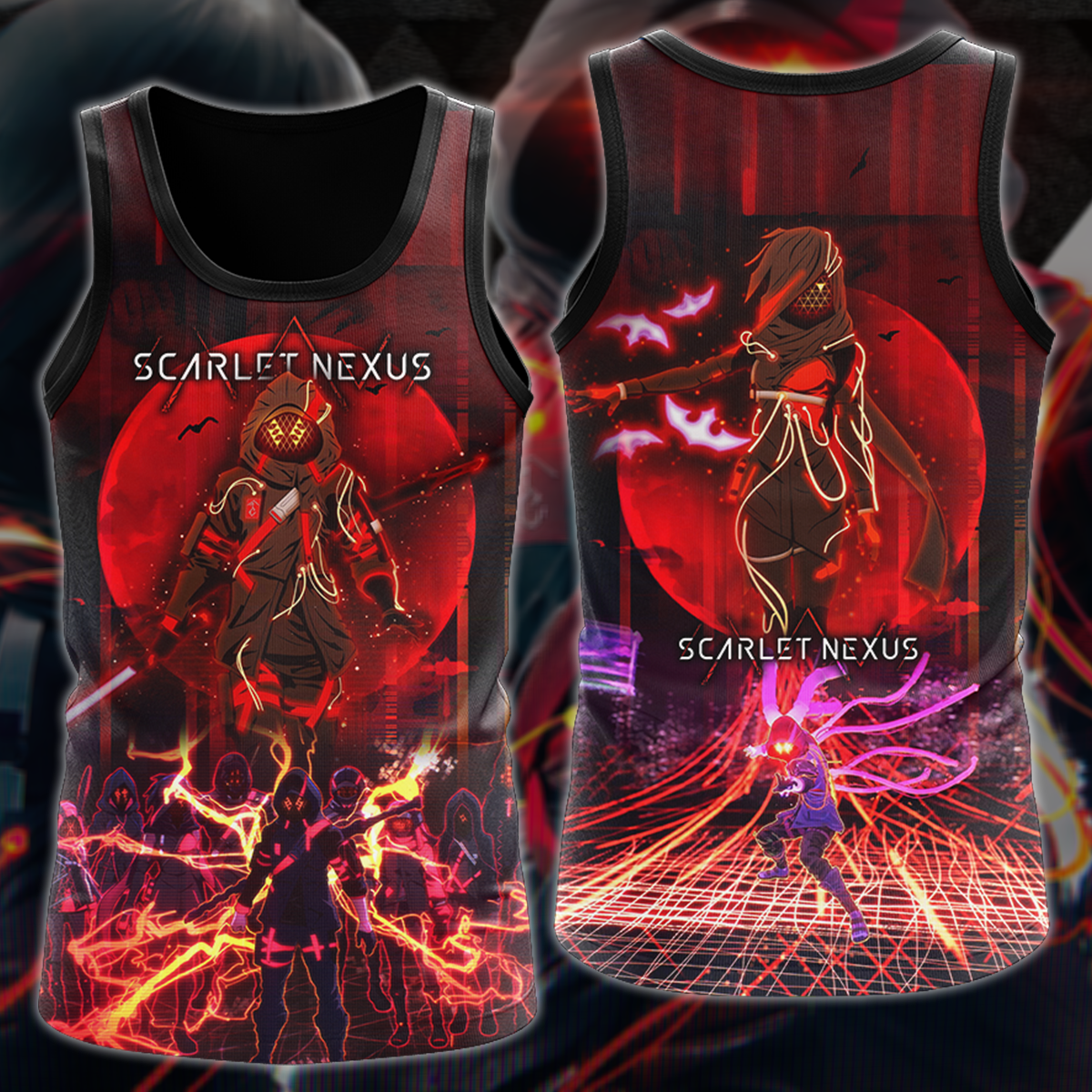 Scarlet Nexus Video Game 3D All Over Printed T-shirt Tank Top Zip Hoodie Pullover Hoodie Hawaiian Shirt Beach Shorts Jogger Tank Top S