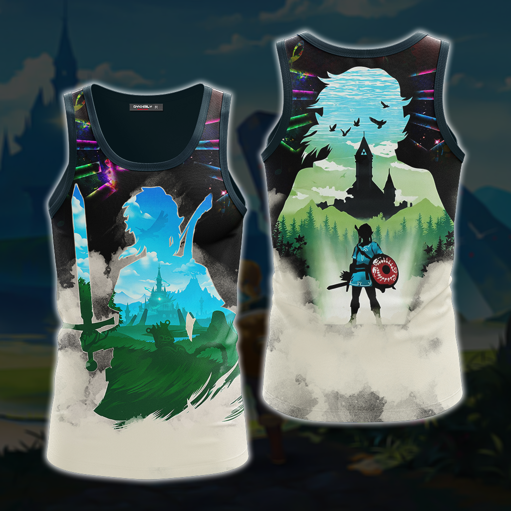 Link The Legend of Zelda All Over Print T-shirt Tank Top Zip Hoodie Pullover Hoodie Tank Top S