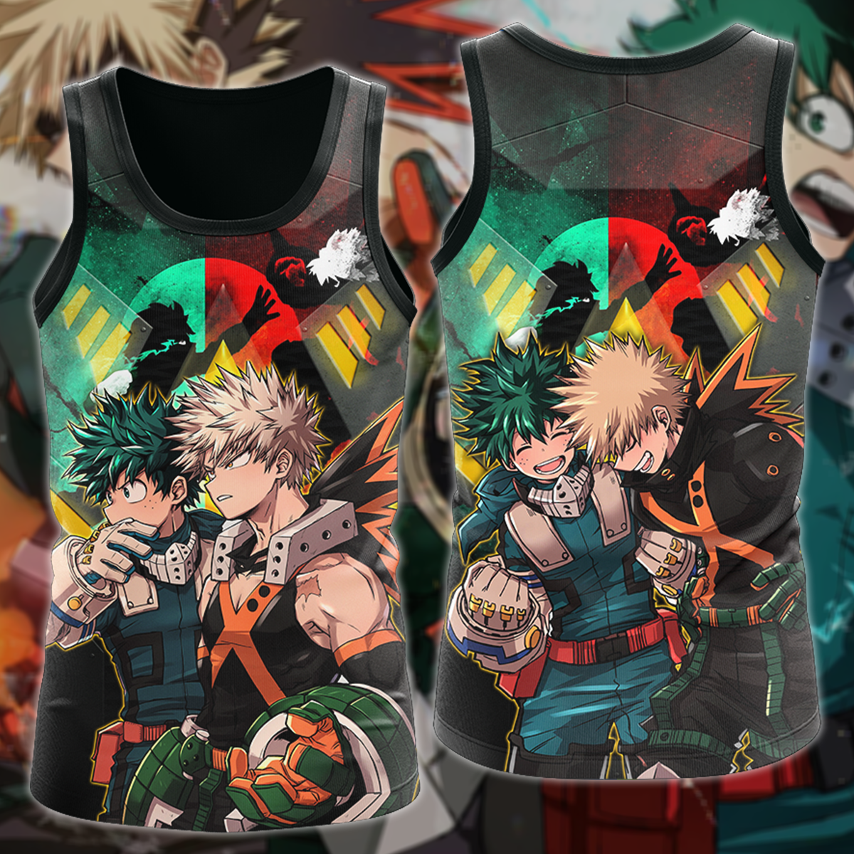 My Hero Academia: Deku x Bakugo 3D All Over Print T-shirt Tank Top Zip Hoodie Pullover Hoodie Hawaiian Shirt Beach Shorts Jogger Tank Top S
