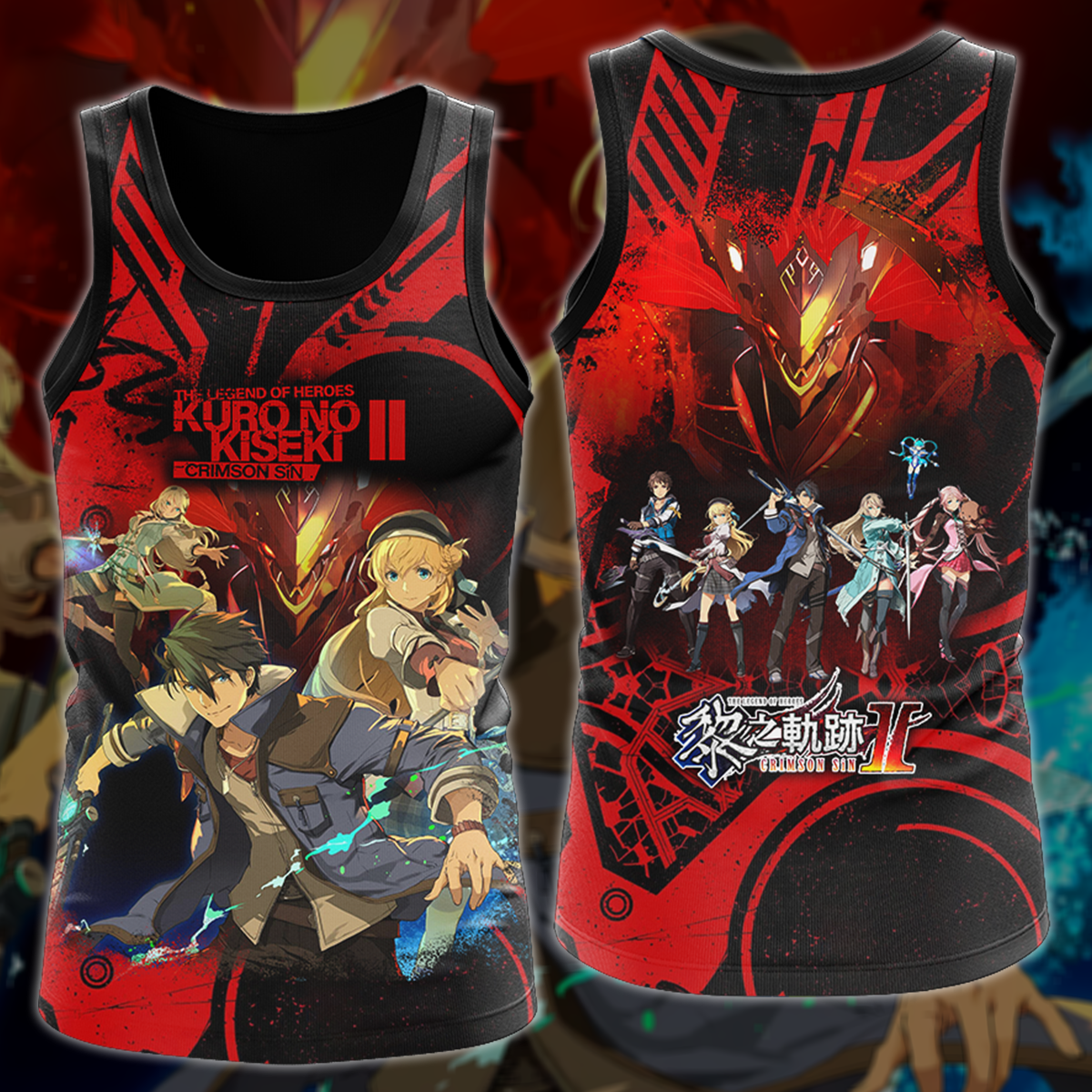 The Legend of Heroes: Kuro no Kiseki II – Crimson Sin Video Game 3D All Over Printed T-shirt Tank Top Zip Hoodie Pullover Hoodie Hawaiian Shirt Beach Shorts Jogger Tank Top S