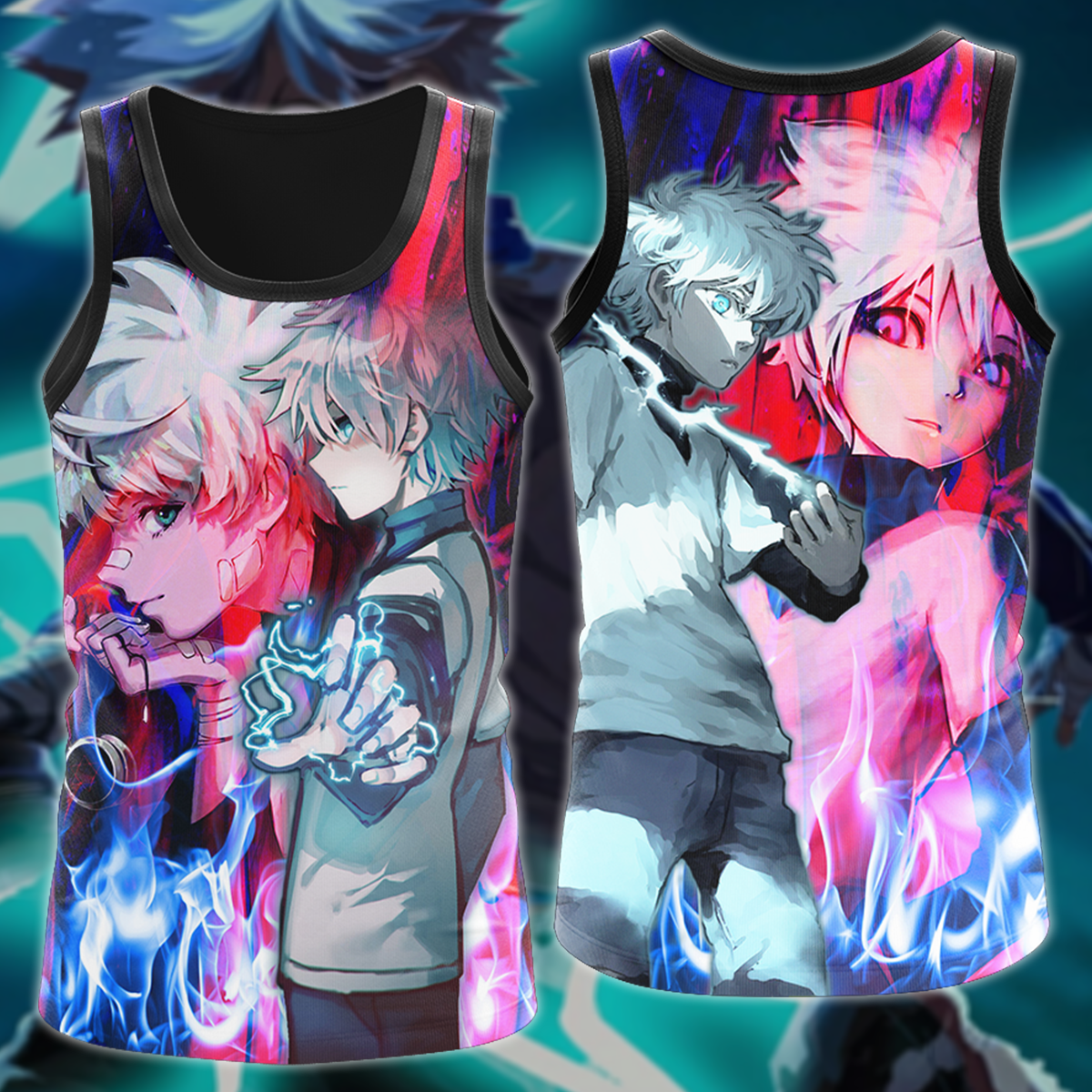 Hunter x Hunter Killua 3D All Over Print T-shirt Tank Top Zip Hoodie Pullover Hoodie Hawaiian Shirt Beach Shorts Jogger Tank Top S