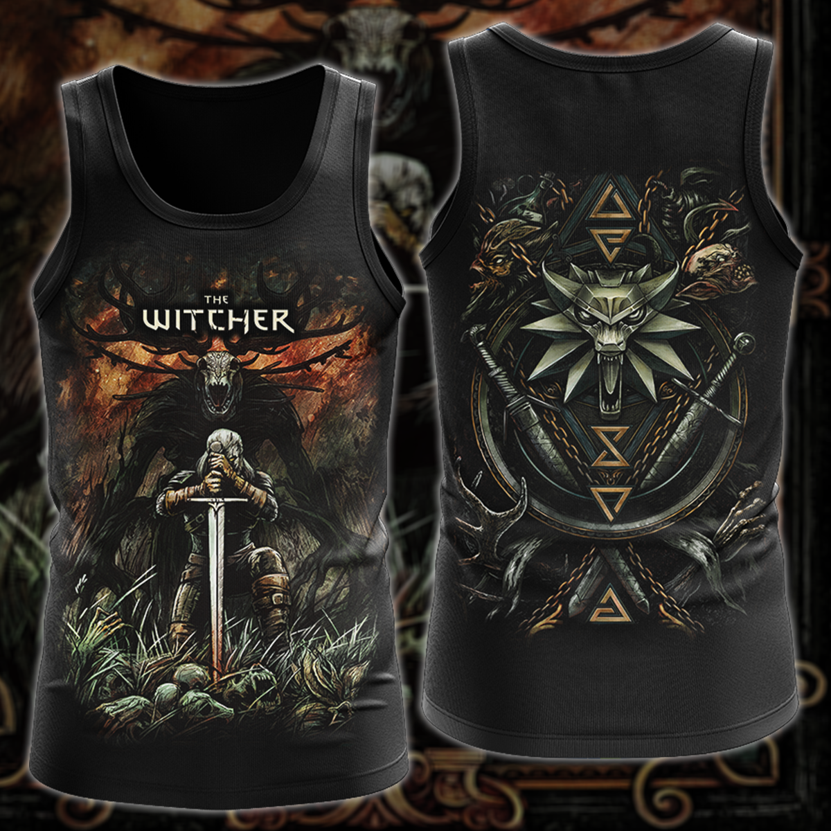 The Witcher Video Game 3D All Over Printed T-shirt Tank Top Zip Hoodie Pullover Hoodie Hawaiian Shirt Beach Shorts Jogger Tank Top S