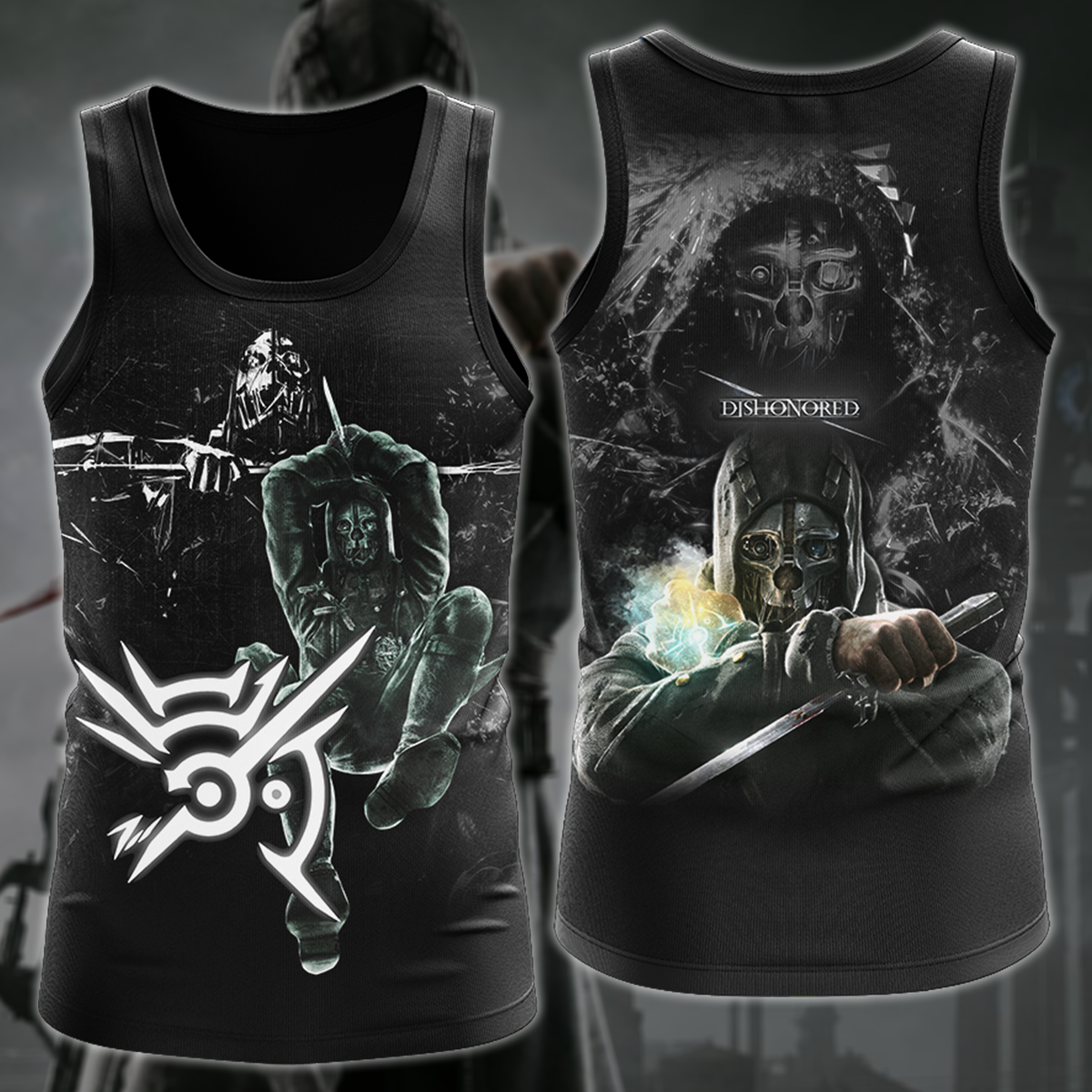 Dishonored Video Game 3D All Over Printed T-shirt Tank Top Zip Hoodie Pullover Hoodie Hawaiian Shirt Beach Shorts Jogger Tank Top S