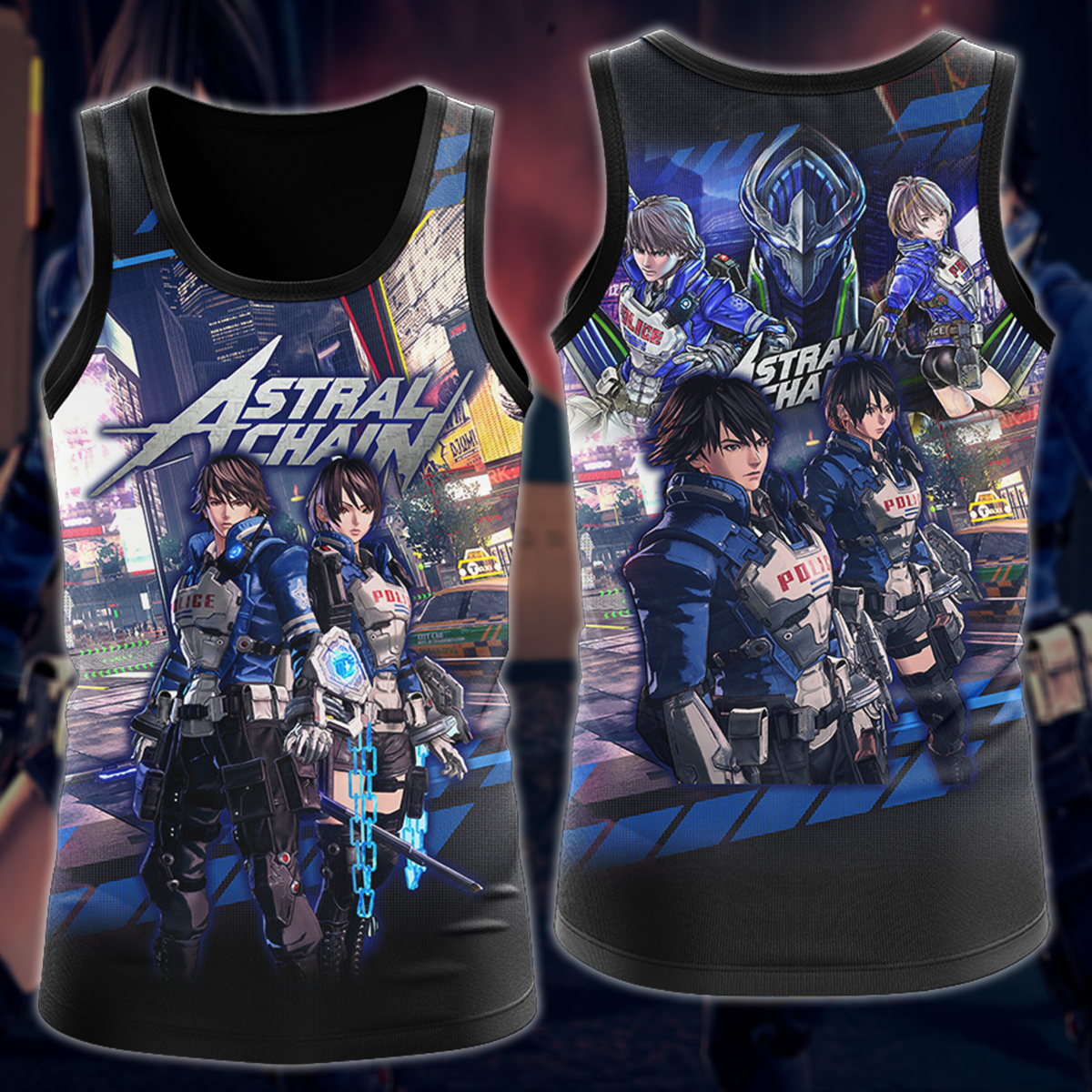 Astral Chain Video Game 3D All Over Printed T-shirt Tank Top Zip Hoodie Pullover Hoodie Hawaiian Shirt Beach Shorts Jogger Tank Top S