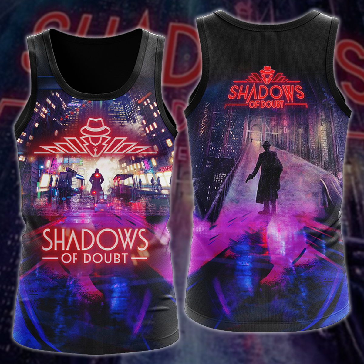 Shadows of Doubt Video Game 3D All Over Printed T-shirt Tank Top Zip Hoodie Pullover Hoodie Hawaiian Shirt Beach Shorts Jogger Tank Top S
