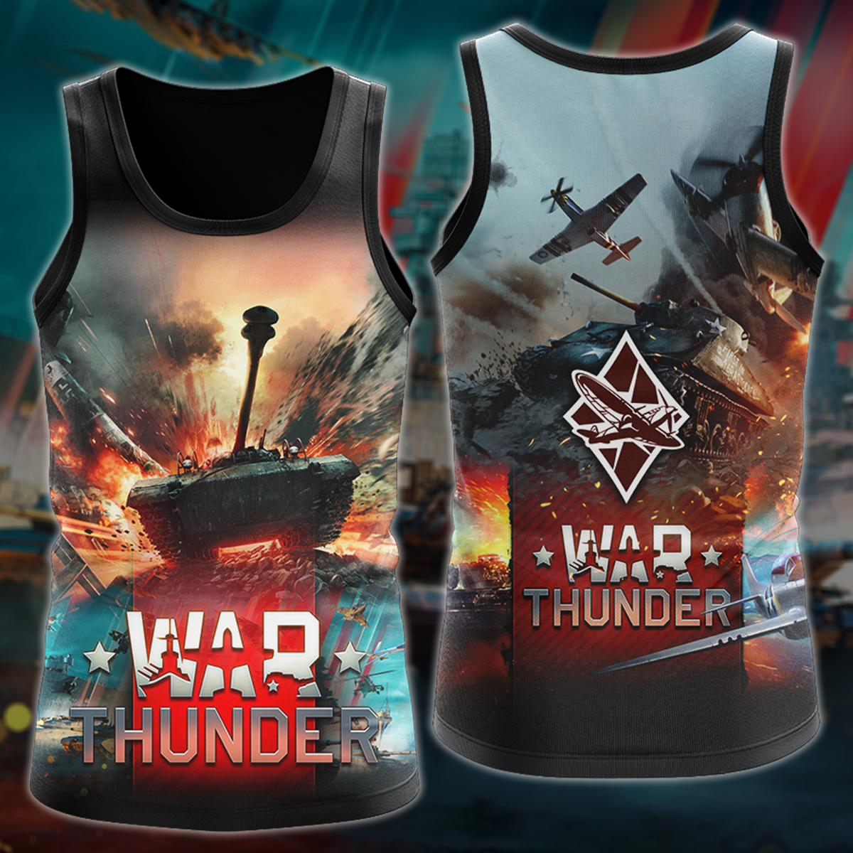War Thunder Video Game 3D All Over Printed T-shirt Tank Top Zip Hoodie Pullover Hoodie Hawaiian Shirt Beach Shorts Jogger Tank Top S