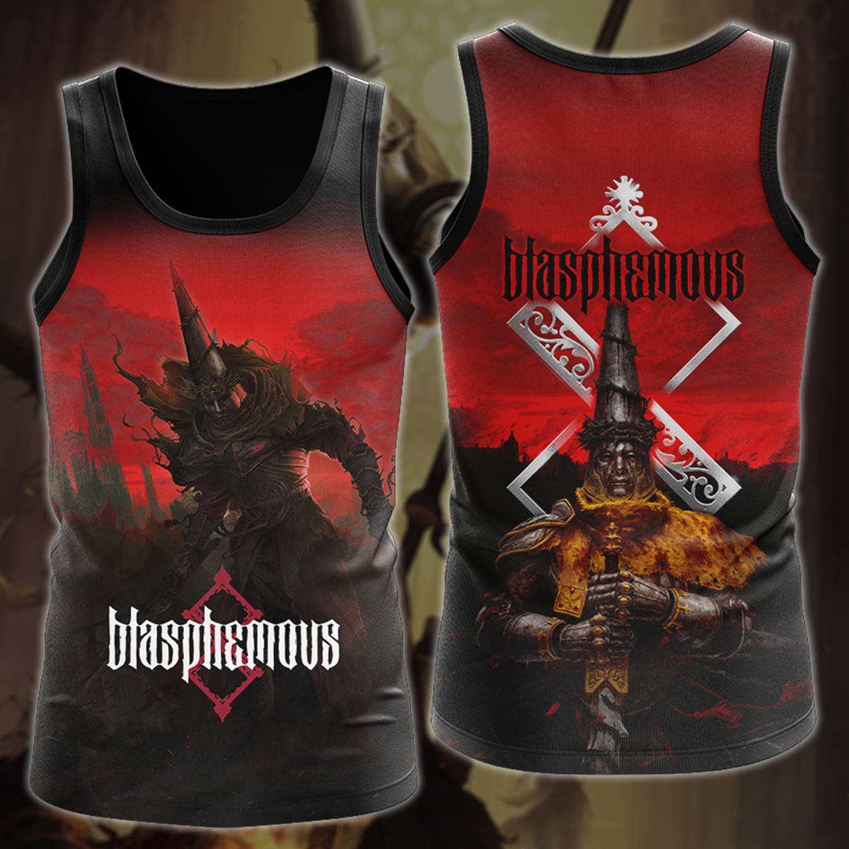 Blasphemous Video Game 3D All Over Printed T-shirt Tank Top Zip Hoodie Pullover Hoodie Hawaiian Shirt Beach Shorts Jogger Tank Top S