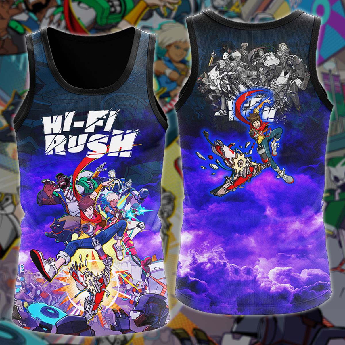 Hi-Fi RUSH Video Game 3D All Over Printed T-shirt Tank Top Zip Hoodie Pullover Hoodie Hawaiian Shirt Beach Shorts Jogger Tank Top S
