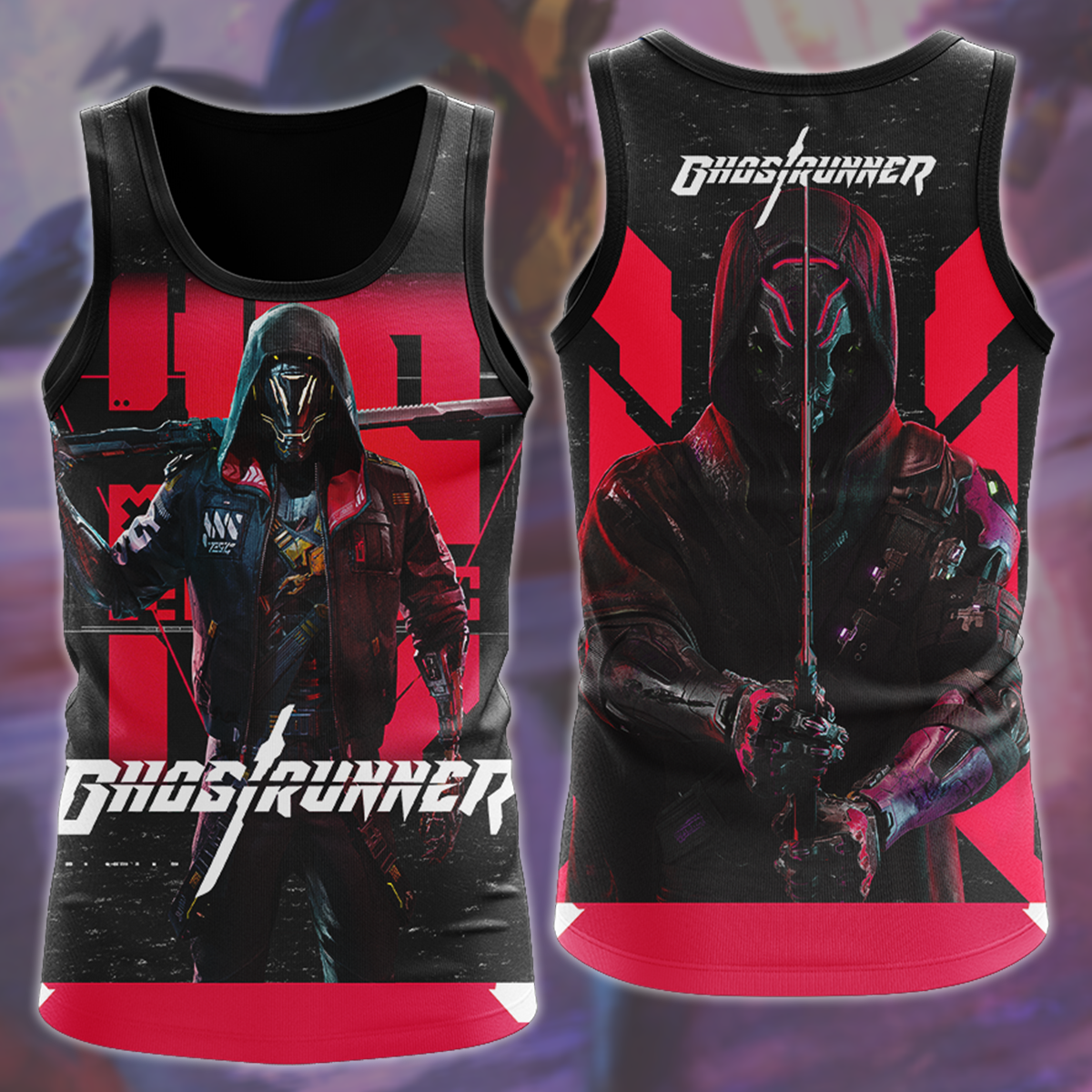 Ghostrunner Video Game All Over Printed T-shirt Tank Top Zip Hoodie Pullover Hoodie Hawaiian Shirt Beach Shorts Joggers