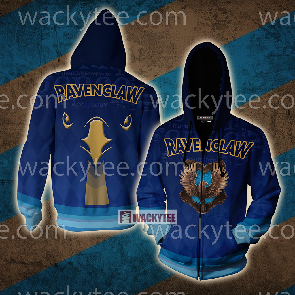 Ravenclaw The Doors Of Wisdom Are Never Shut New Unisex 3D T-shirt Zip Hoodie S