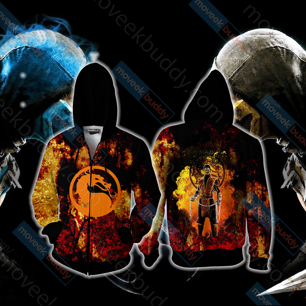 Mortal Kombat - Scorpion New Version Unisex 3D T-shirt Zip Hoodie XS