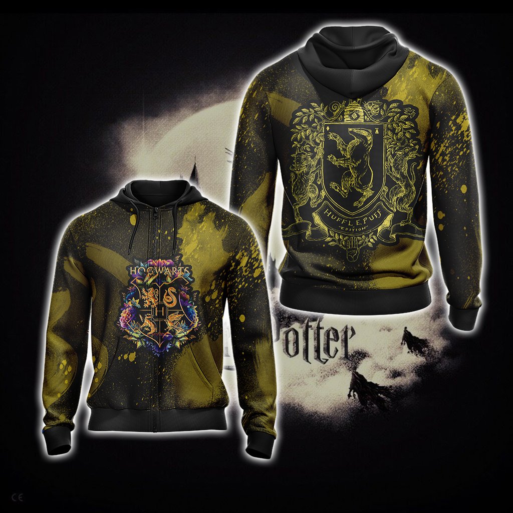 Loyal Like A Hufflepuff Harry Potter Unisex 3D T-shirt Zip Hoodie S