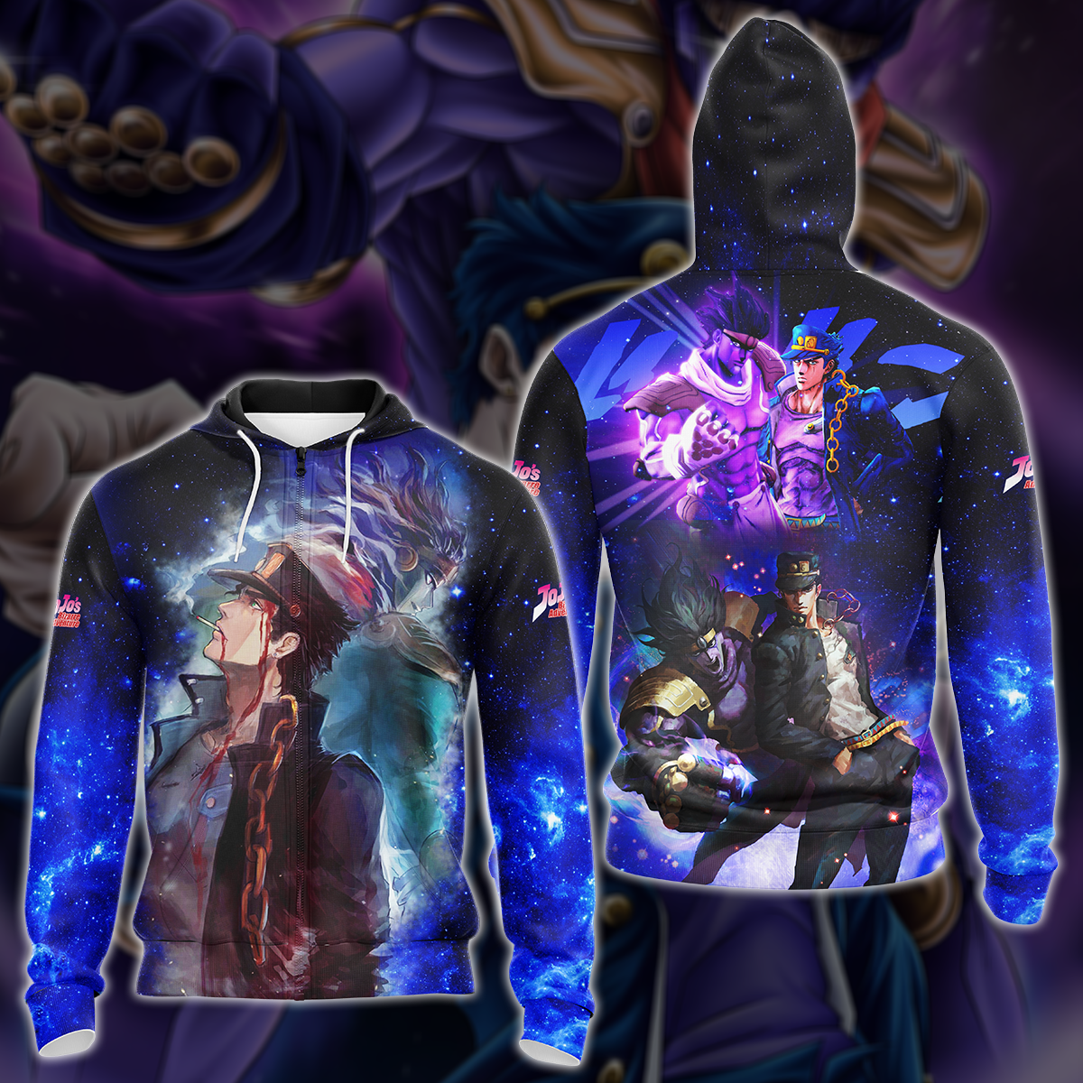 JoJo's Bizarre Adventure Anime 3D All Over Print T-shirt Tank Top Zip Hoodie Pullover Hoodie Hawaiian Shirt Beach Shorts Jogger Zip Hoodie S