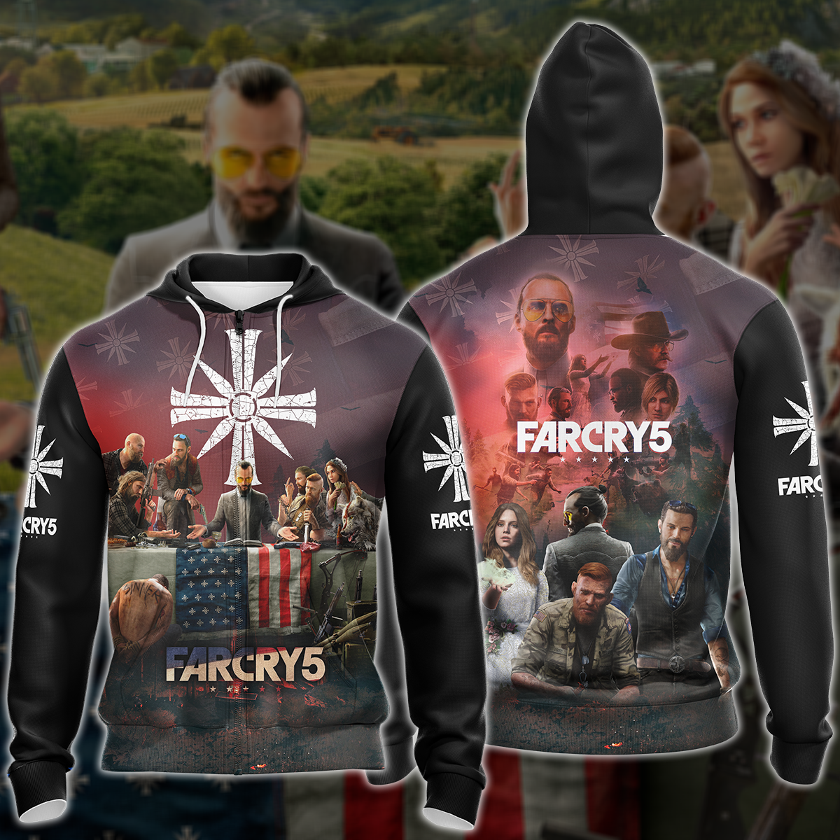 Far Cry 5 Video Game 3D All Over Printed T-shirt Tank Top Zip Hoodie Pullover Hoodie Hawaiian Shirt Beach Shorts Jogger Zip Hoodie S