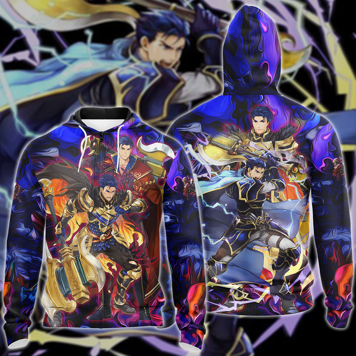 Fire Emblem Hector Video Game 3D All Over Print T-shirt Tank Top Zip Hoodie Pullover Hoodie Hawaiian Shirt Beach Shorts Jogger Zip Hoodie S