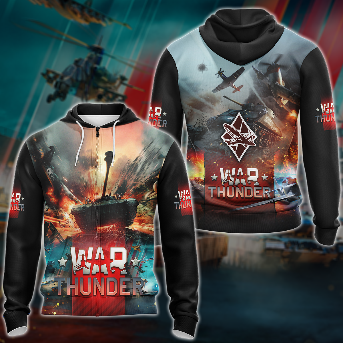 War Thunder Video Game 3D All Over Printed T-shirt Tank Top Zip Hoodie Pullover Hoodie Hawaiian Shirt Beach Shorts Jogger Zip Hoodie S
