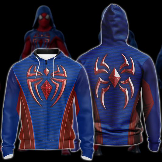 Spider-Man 2 Peter Parker Scarlet III Suit Cosplay Video Game All Over Printed T-shirt Tank Top Zip Hoodie Pullover Hoodie Hawaiian Shirt Beach Shorts Joggers Zip Hoodie S