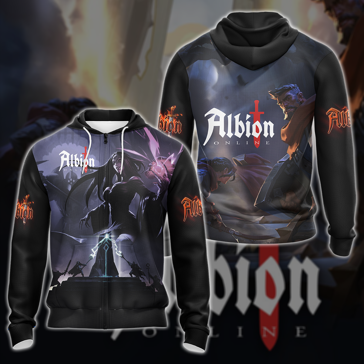 Albion Online Video Game 3D All Over Printed T-shirt Tank Top Zip Hoodie Pullover Hoodie Hawaiian Shirt Beach Shorts Jogger Zip Hoodie S