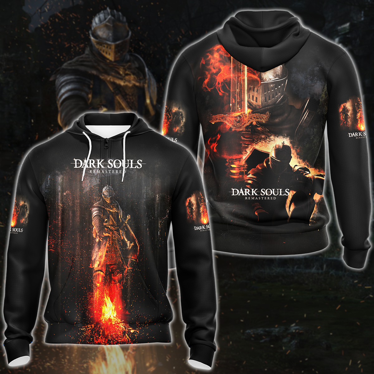 Dark Souls Remastered Video Game 3D All Over Printed T-shirt Tank Top Zip Hoodie Pullover Hoodie Hawaiian Shirt Beach Shorts Jogger Zip Hoodie S
