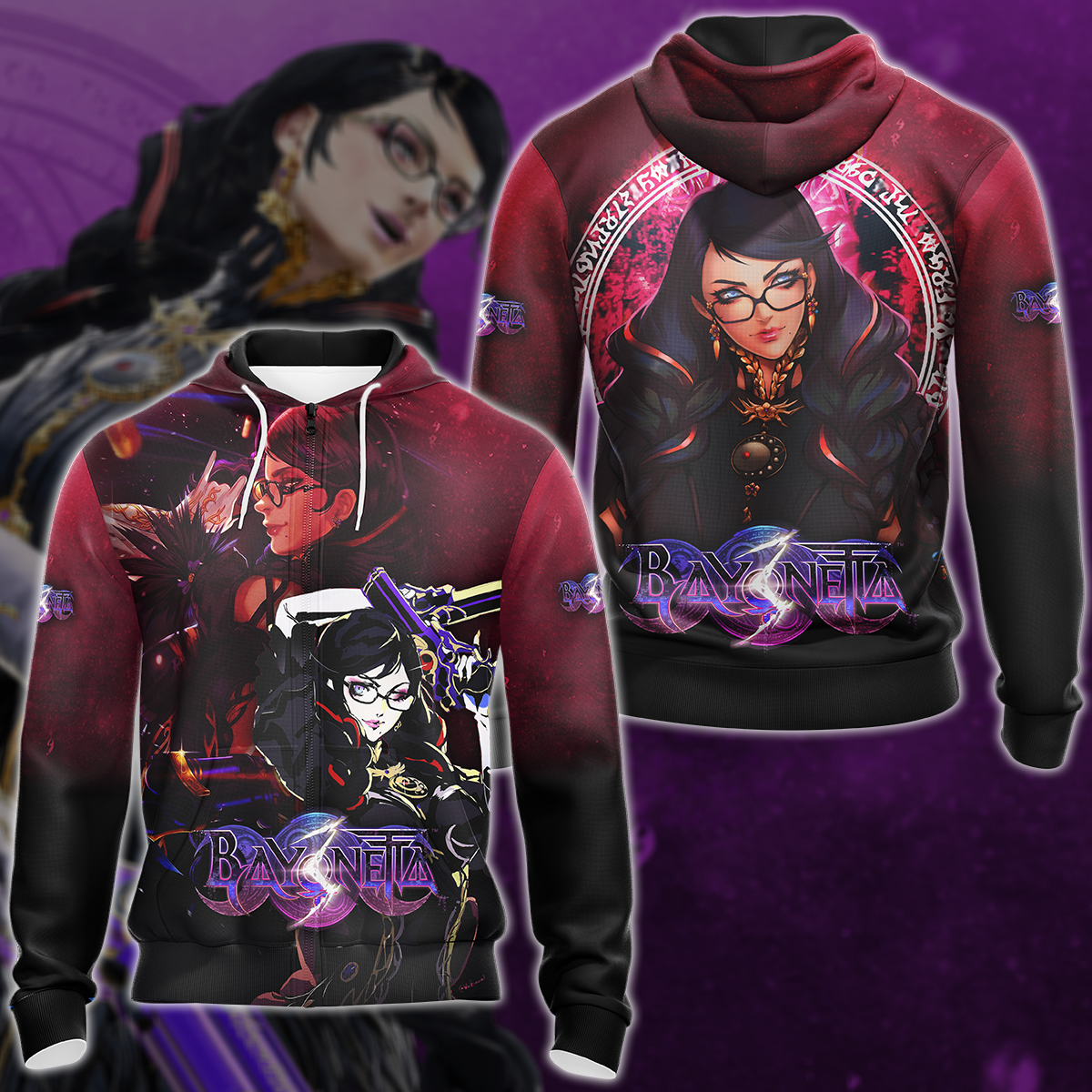Bayonetta Video Game 3D All Over Print T-shirt Tank Top Zip Hoodie Pullover Hoodie Hawaiian Shirt Beach Shorts Jogger Zip Hoodie S