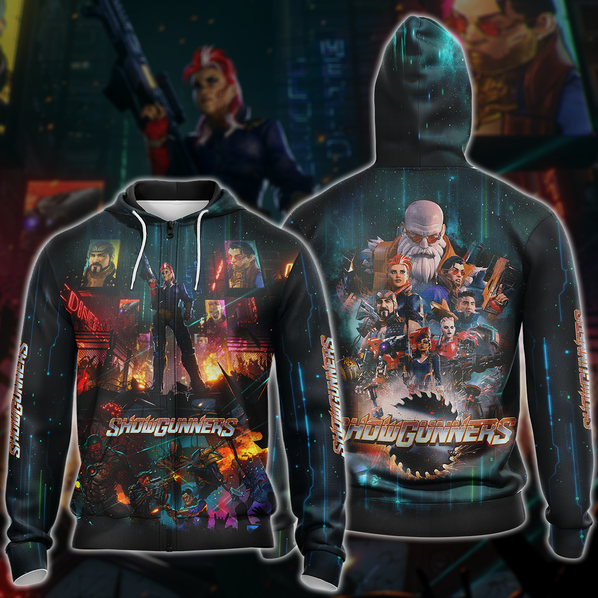 Showgunners Video Game 3D All Over Printed T-shirt Tank Top Zip Hoodie Pullover Hoodie Hawaiian Shirt Beach Shorts Jogger Zip Hoodie S