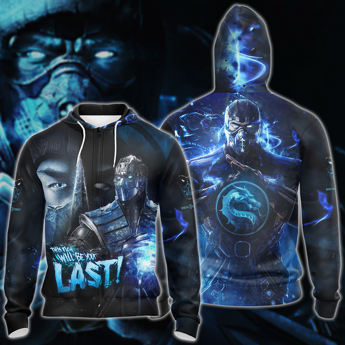 Mortal Kombat: Sub Zero Video Game 3D All Over Print T-shirt Tank Top Zip Hoodie Pullover Hoodie Hawaiian Shirt Beach Shorts Jogger Zip Hoodie S