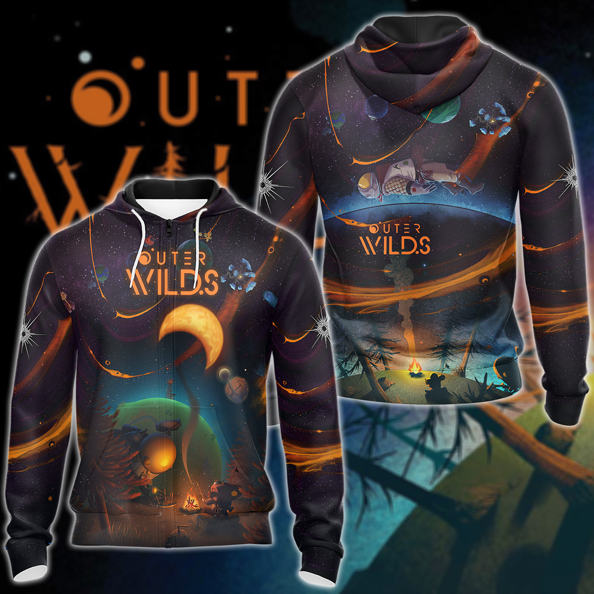 Outer Wilds Video Game 3D All Over Print T-shirt Tank Top Zip Hoodie Pullover Hoodie Hawaiian Shirt Beach Shorts Jogger Zip Hoodie S