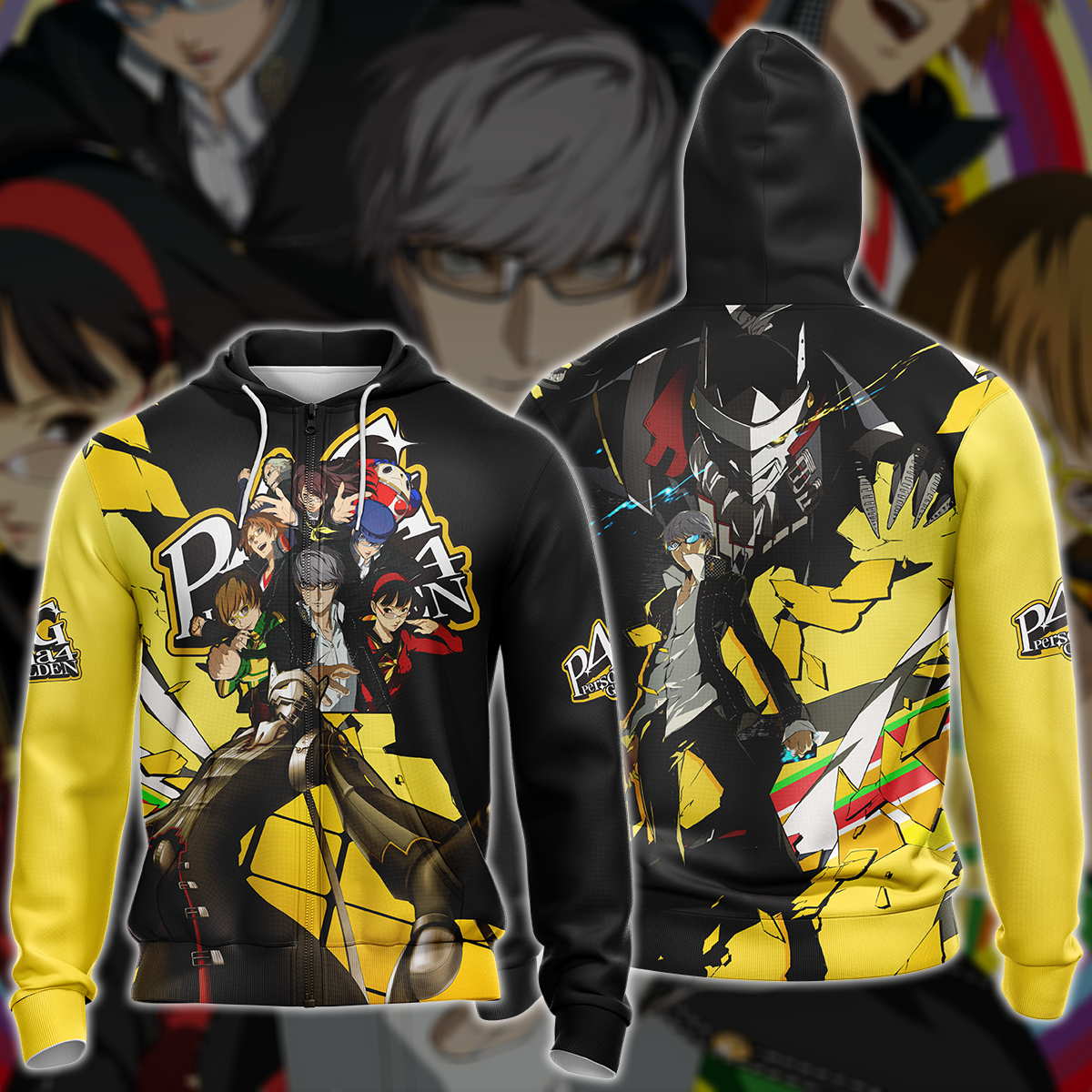 Persona 4 Golden Video Game 3D All Over Printed T-shirt Tank Top Zip Hoodie Pullover Hoodie Hawaiian Shirt Beach Shorts Jogger Zip Hoodie S