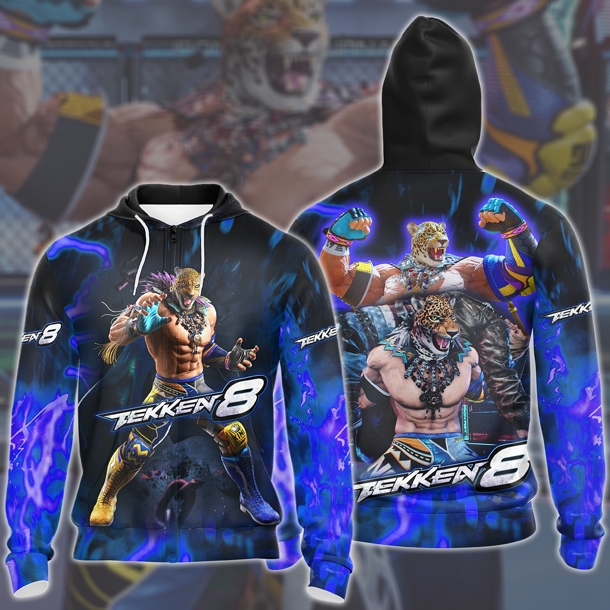 Tekken 8 King Video Game All Over Printed T-shirt Tank Top Zip Hoodie Pullover Hoodie Hawaiian Shirt Beach Shorts Joggers Zip Hoodie S
