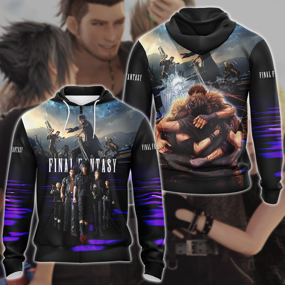 Final Fantasy XV Video Game 3D All Over Print T-shirt Tank Top Zip Hoodie Pullover Hoodie Hawaiian Shirt Beach Shorts Jogger Zip Hoodie S
