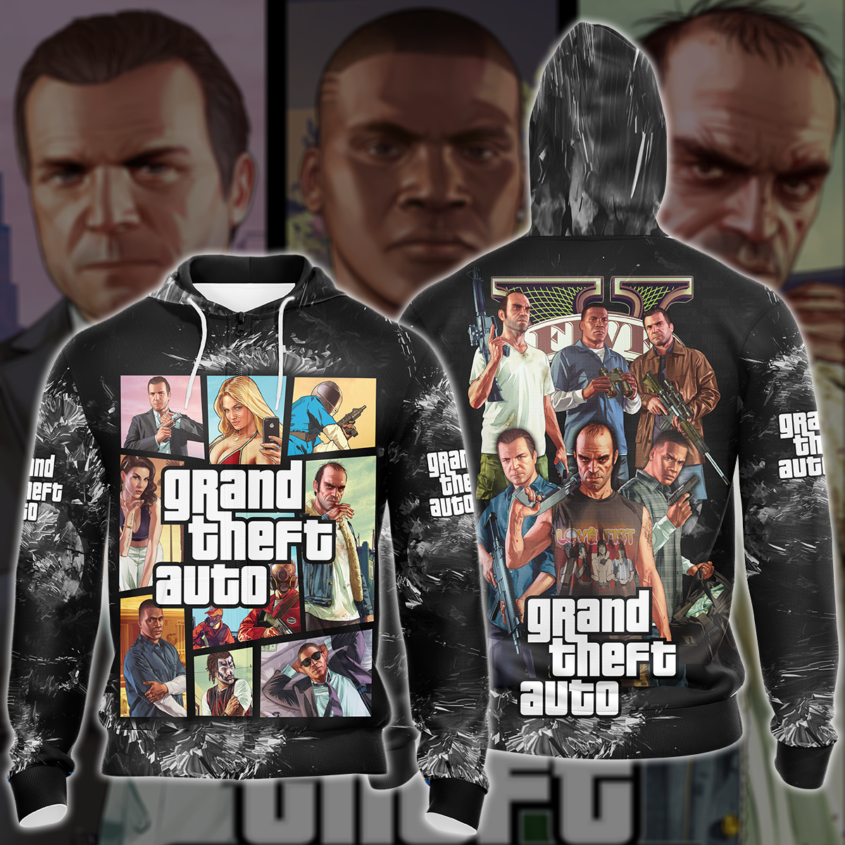 Grand Theft Auto 5 Video Game 3D All Over Printed T-shirt Tank Top Zip Hoodie Pullover Hoodie Hawaiian Shirt Beach Shorts Joggers Zip Hoodie S