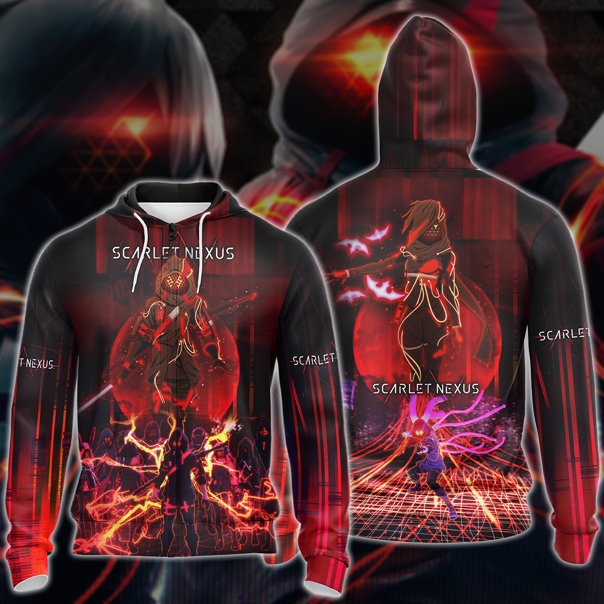 Scarlet Nexus Video Game 3D All Over Printed T-shirt Tank Top Zip Hoodie Pullover Hoodie Hawaiian Shirt Beach Shorts Jogger Zip Hoodie S