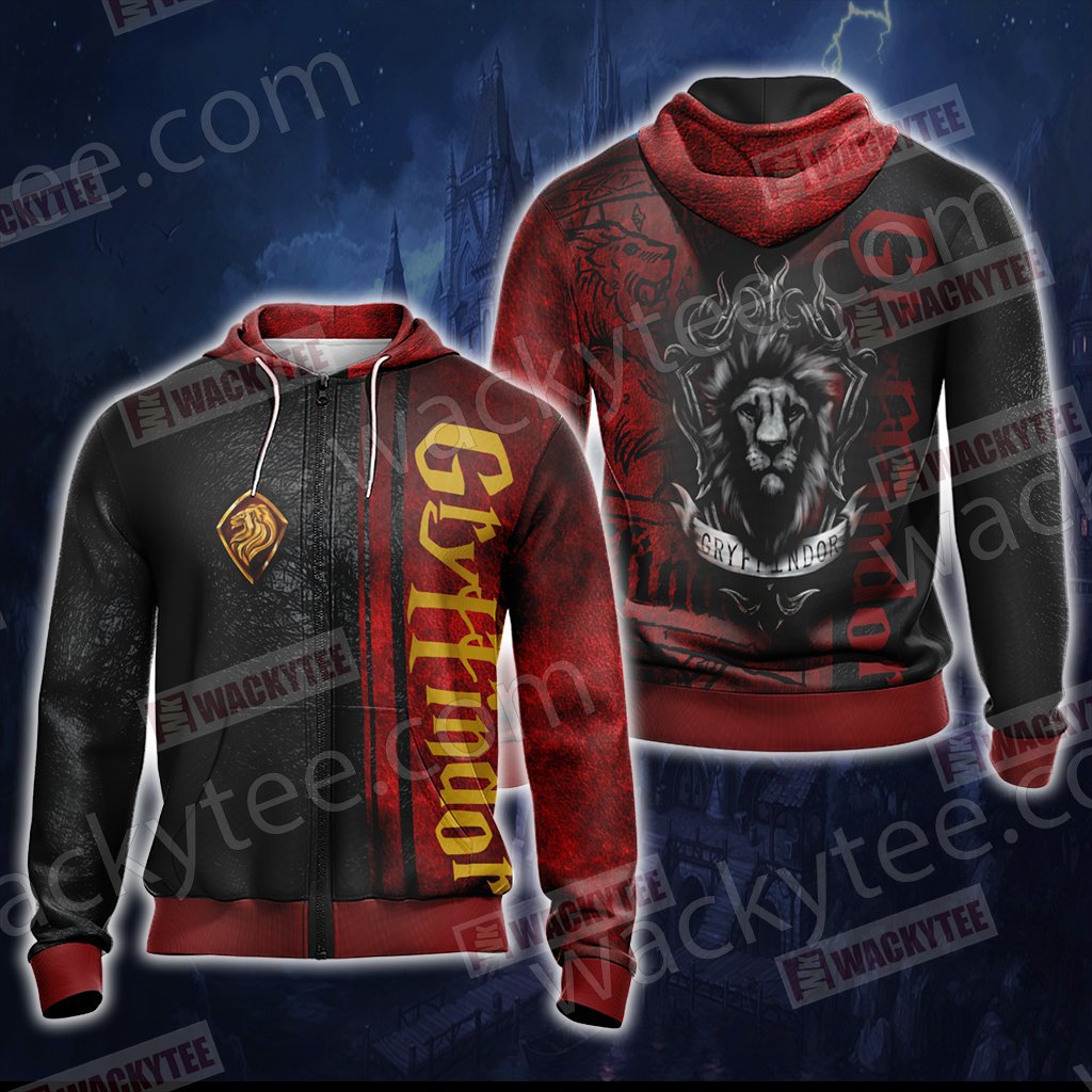 Harry Potter - Gryffindor House Wacky Style New Unisex 3D T-shirt Zip Hoodie S