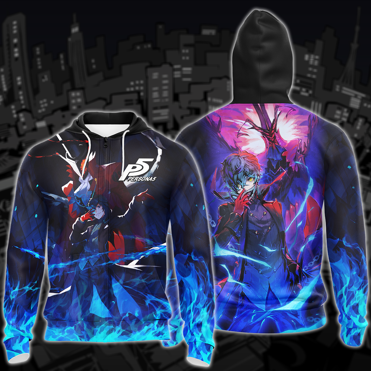 Persona 5 Video Game 3D All Over Printed T-shirt Tank Top Zip Hoodie Pullover Hoodie Hawaiian Shirt Beach Shorts Joggers Zip Hoodie S