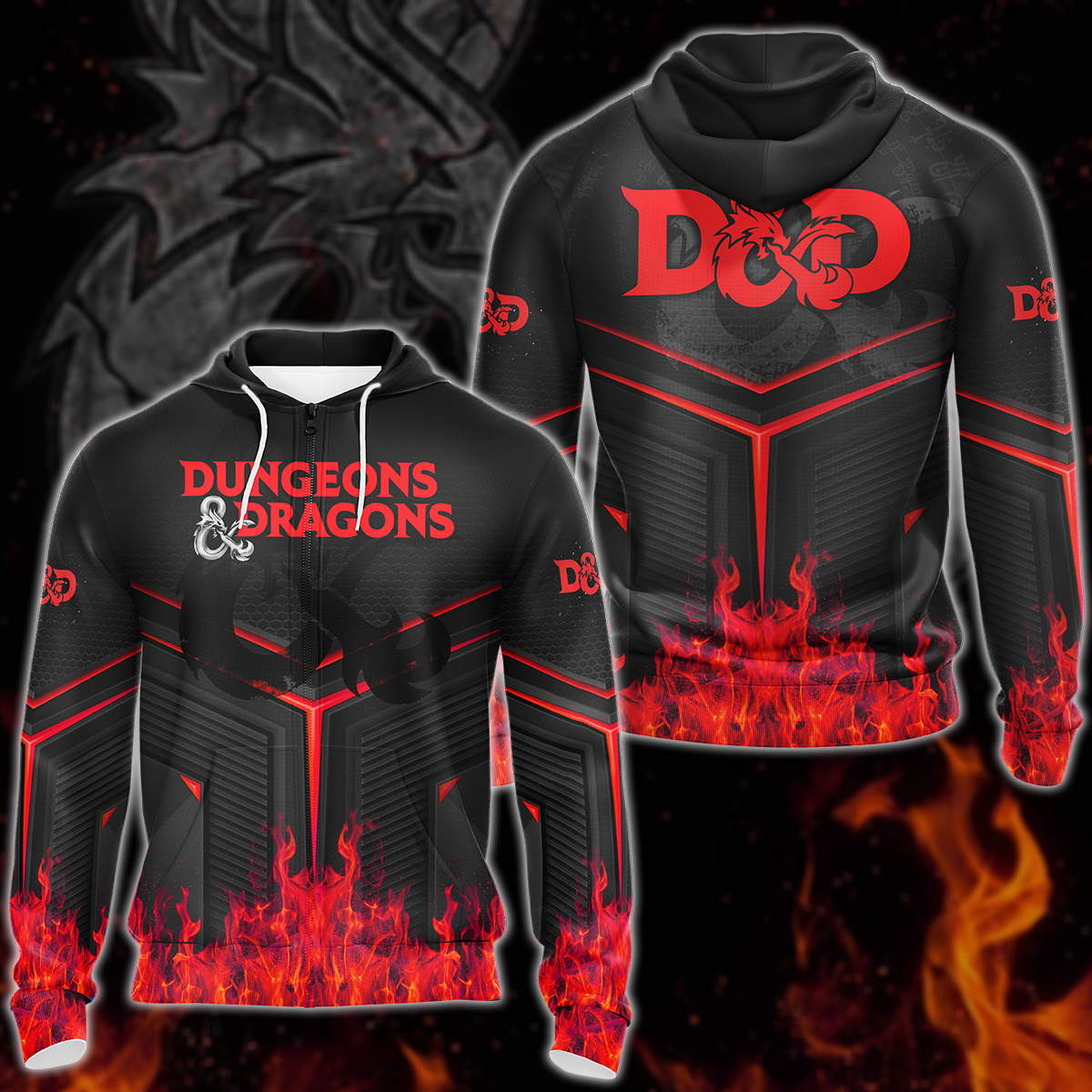 Dungeons And Dragons Video Game 3D All Over Print T-shirt Tank Top Zip Hoodie Pullover Hoodie Hawaiian Shirt Beach Shorts Jogger Zip Hoodie S