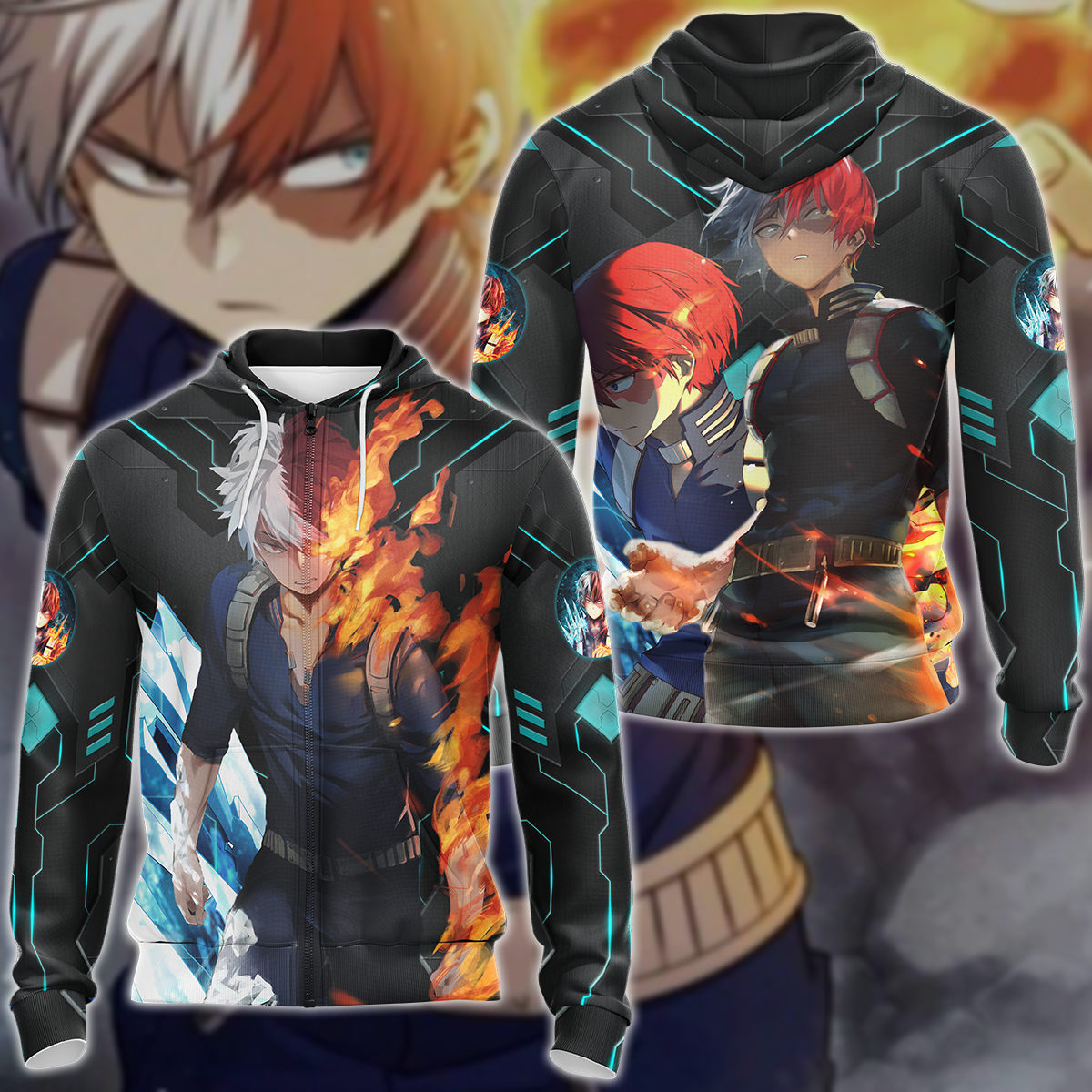 My Hero Academia Todoroki Shoto 3D All Over Print T-shirt Tank Top Zip Hoodie Pullover Hoodie Hawaiian Shirt Beach Shorts Jogger Zip Hoodie S