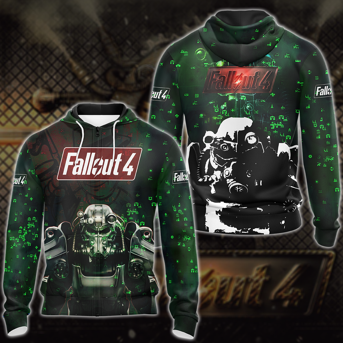 Fallout 4 Video Game 3D All Over Print T-shirt Tank Top Zip Hoodie Pullover Hoodie Hawaiian Shirt Beach Shorts Jogger Zip Hoodie S