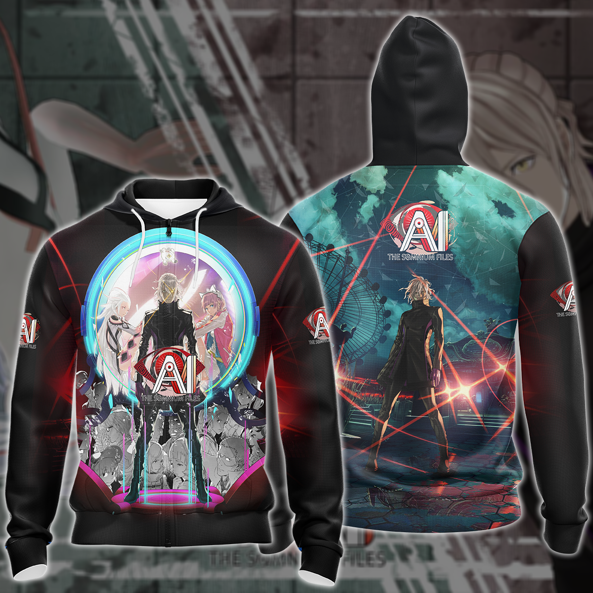 AI: The Somnium Files Video Game All Over Printed T-shirt Tank Top Zip Hoodie Pullover Hoodie Hawaiian Shirt Beach Shorts Joggers Zip Hoodie S