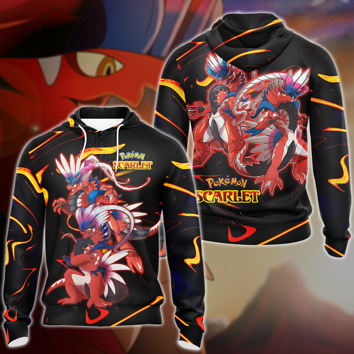 Pokemon Scarlet Video Game 3D All Over Print T-shirt Tank Top Zip Hoodie Pullover Hoodie Hawaiian Shirt Beach Shorts Jogger Zip Hoodie S