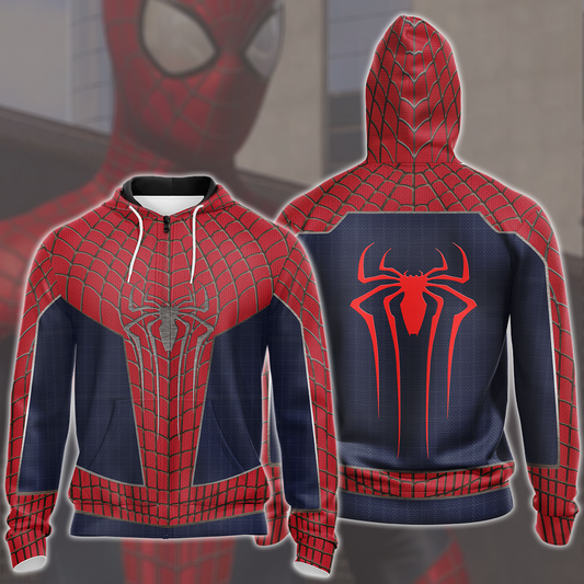 Spider-Man 2 Amazing Suit 2 (Amazing Spider-Man 2 suit) Cosplay Video Game All Over Printed T-shirt Tank Top Zip Hoodie Pullover Hoodie Hawaiian Shirt Beach Shorts Joggers Zip Hoodie S