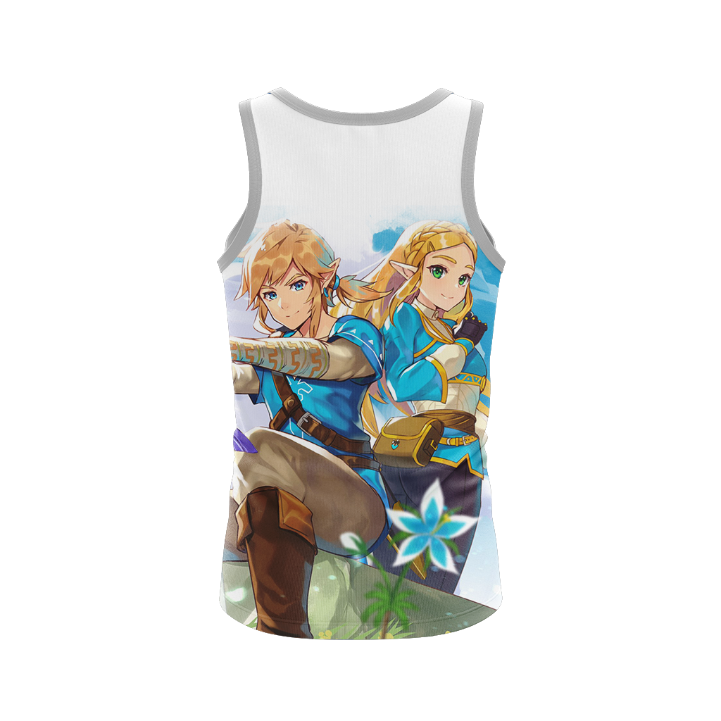 Link and Zelda The Legend of Zelda All Over Print T-shirt Tank Top Zip Hoodie Pullover Hoodie
