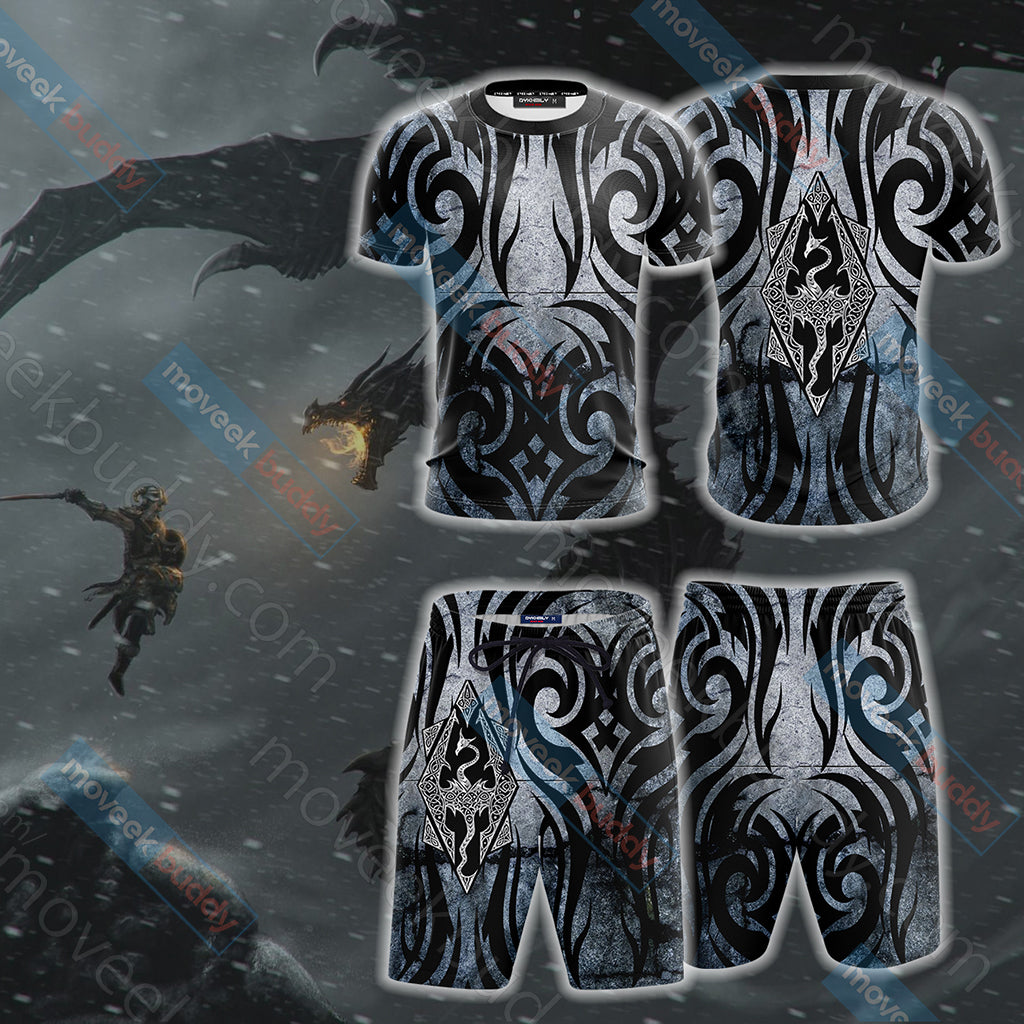 The Elder Scrolls: Skyrim Symbol Unisex 3D Beach Shorts
