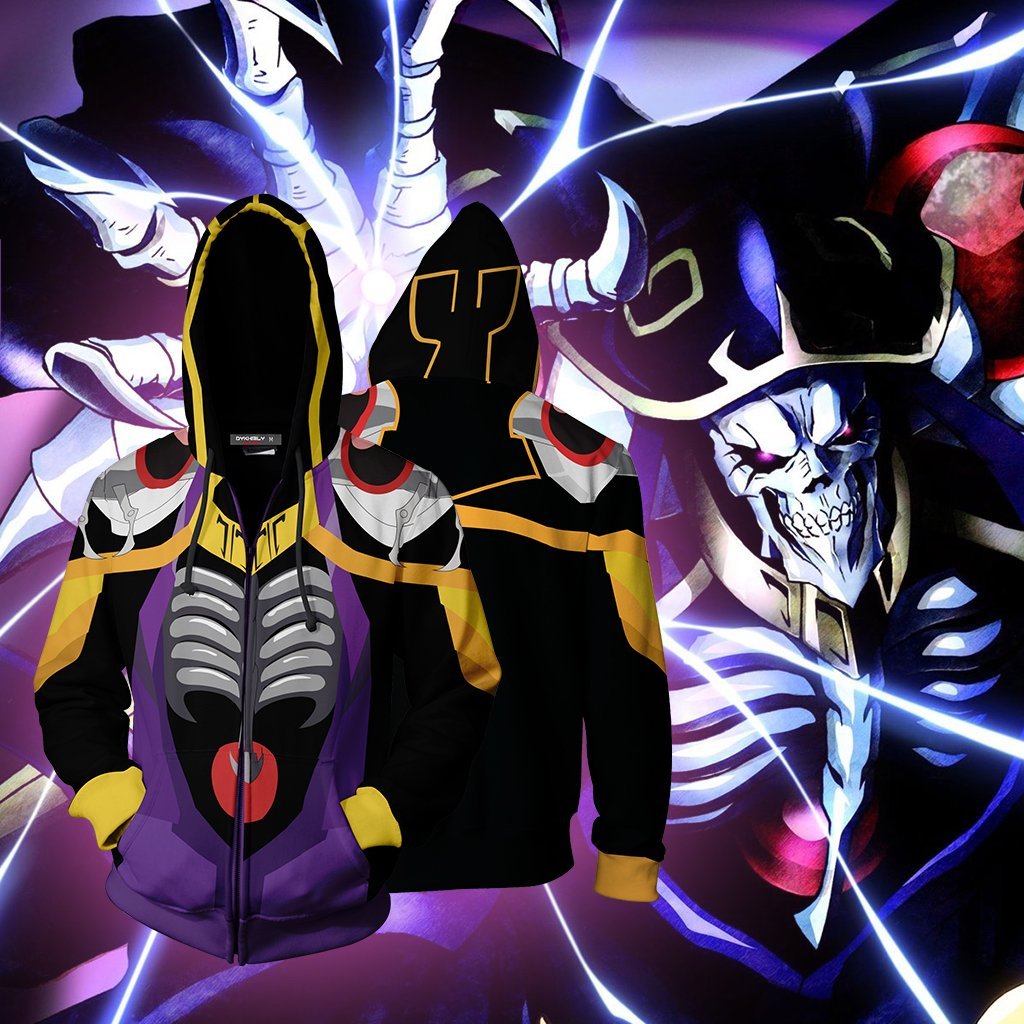 Overlord Momonga Cosplay Zip Up Hoodie Jacket XS